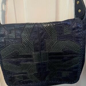 Stylish Rafe Blue and Dark Grey Shoulder Bag